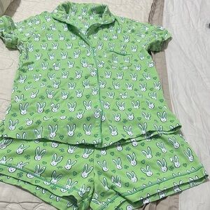 Roller Rabbit Green Bunny Kids Pajama Set